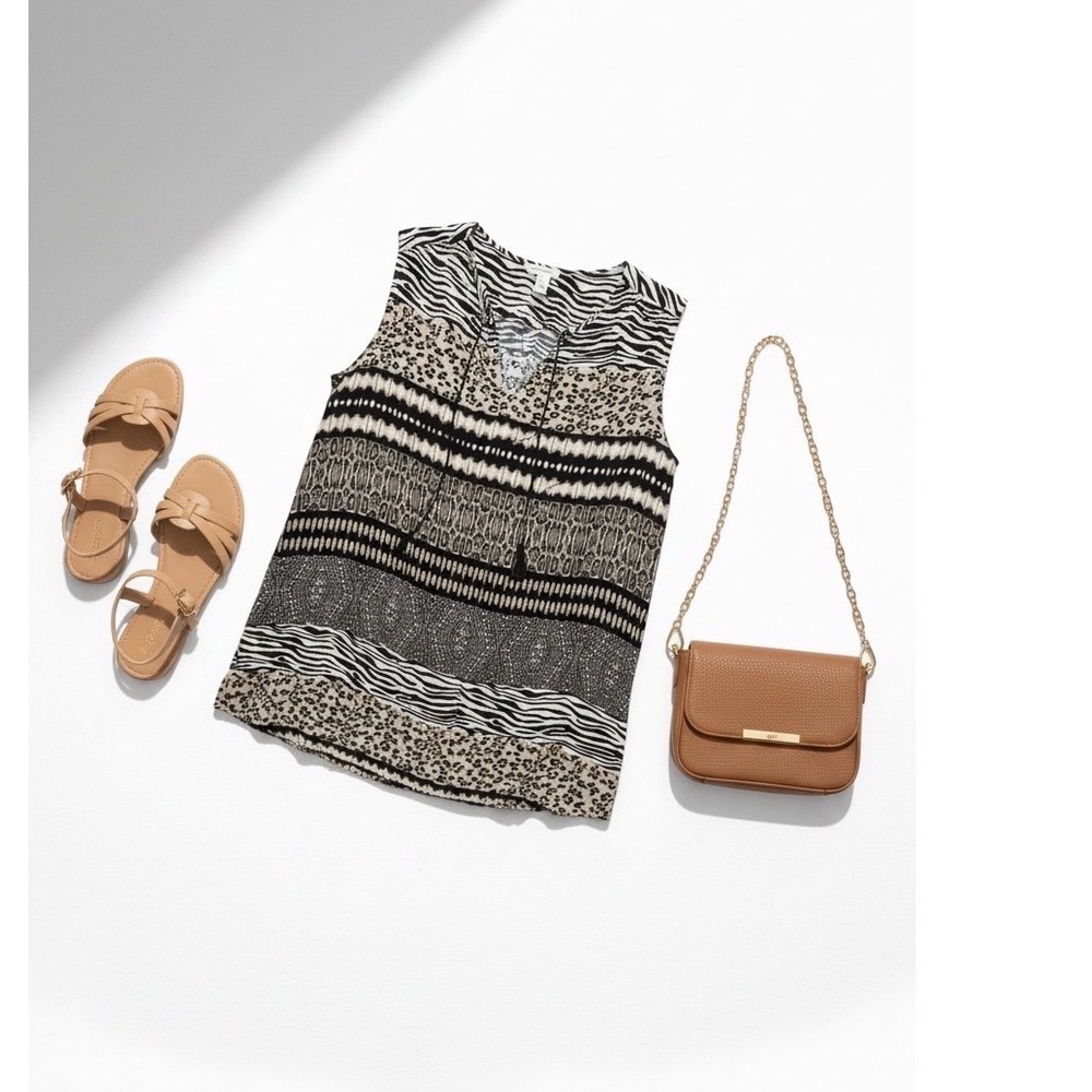 Beachlunchlounge Africa Mixed Animal Print Mini Dress‎ XXL Boho Safari Vacation